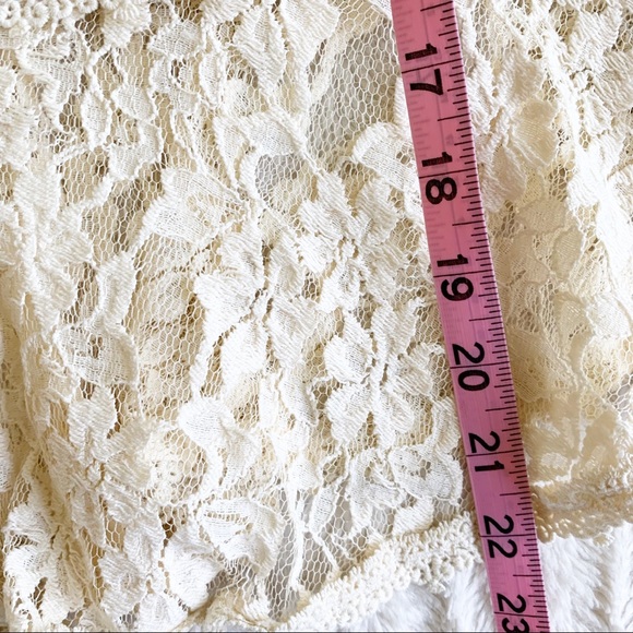 (4 for $20) FREE PEOPLE Boho Ivory Lace PeplumTop Sz S - Picture 11 of 12
